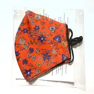 Tory Burch Designer Face Mask- Orange Floral